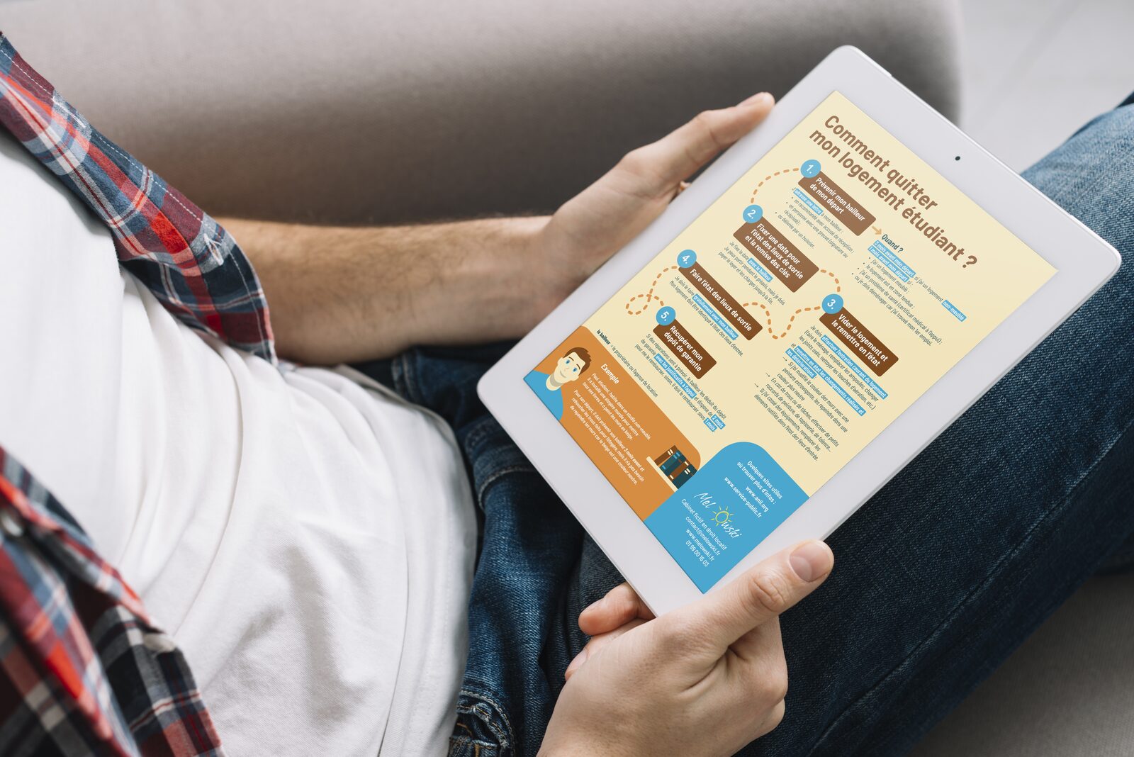 Rendu de l'infographie sur tablette numérique