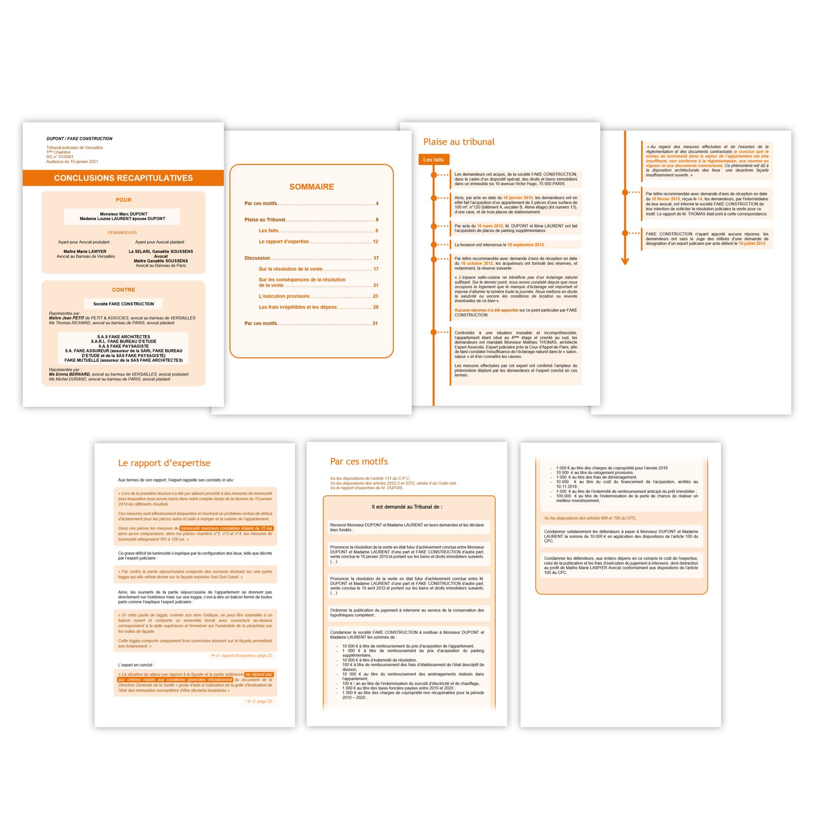 Extraits de la nouvelle version du jeu de conclusions